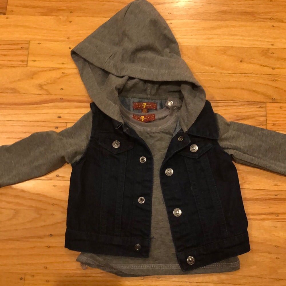 Jean vest with hoody